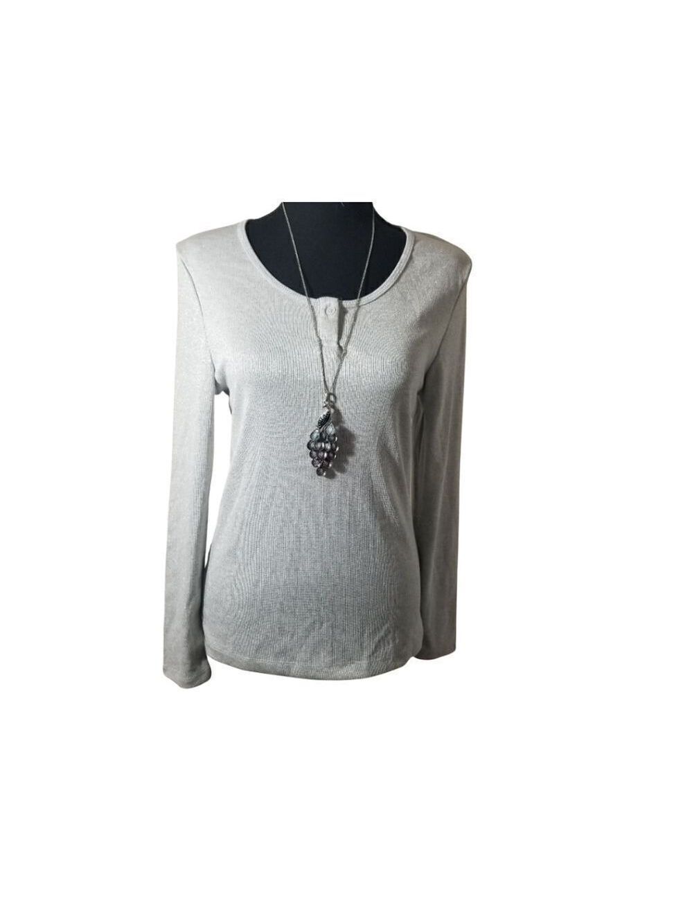 Womens |🆕️ Blue Motion Metallic women's long sleeve Top| (c1b2-2)